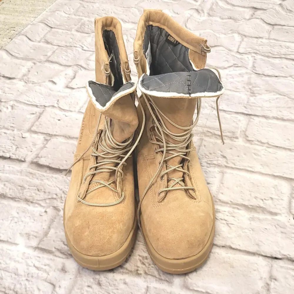 Belleville Men’s Steel Toe Military Combat Boots Size 12 Wide Desert Tan Suede